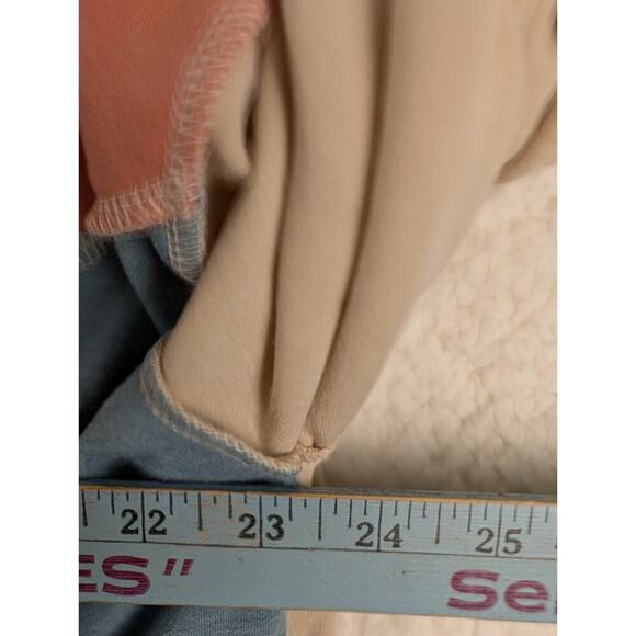 BiBi Oversized Color Block Exposed Seam Sweatshirt Multi Sz Large - Picture 7 of 8